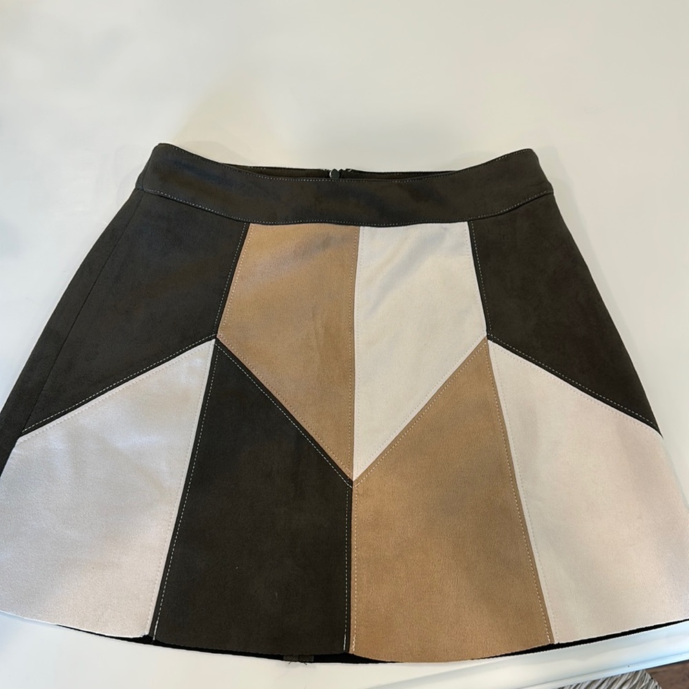 Suede mini skirt